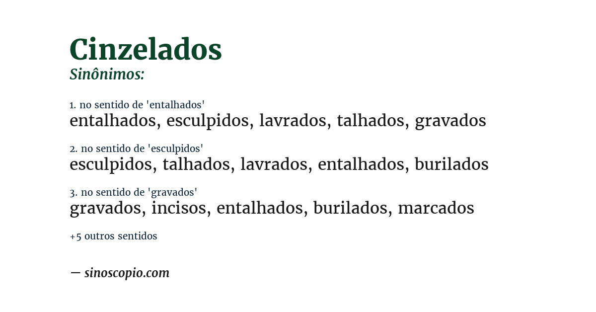 Sinônimo de cinzelados