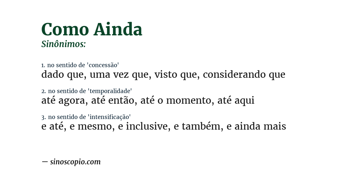 Sinônimo de como ainda