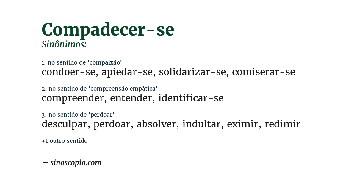 Sinônimo de compadecer-se