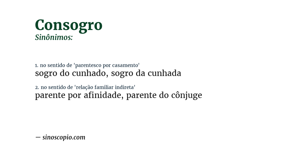Sinônimo de consogro