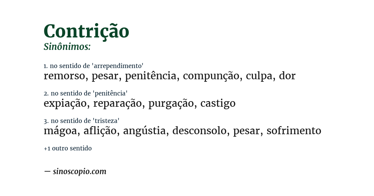 Sinônimo de contrição