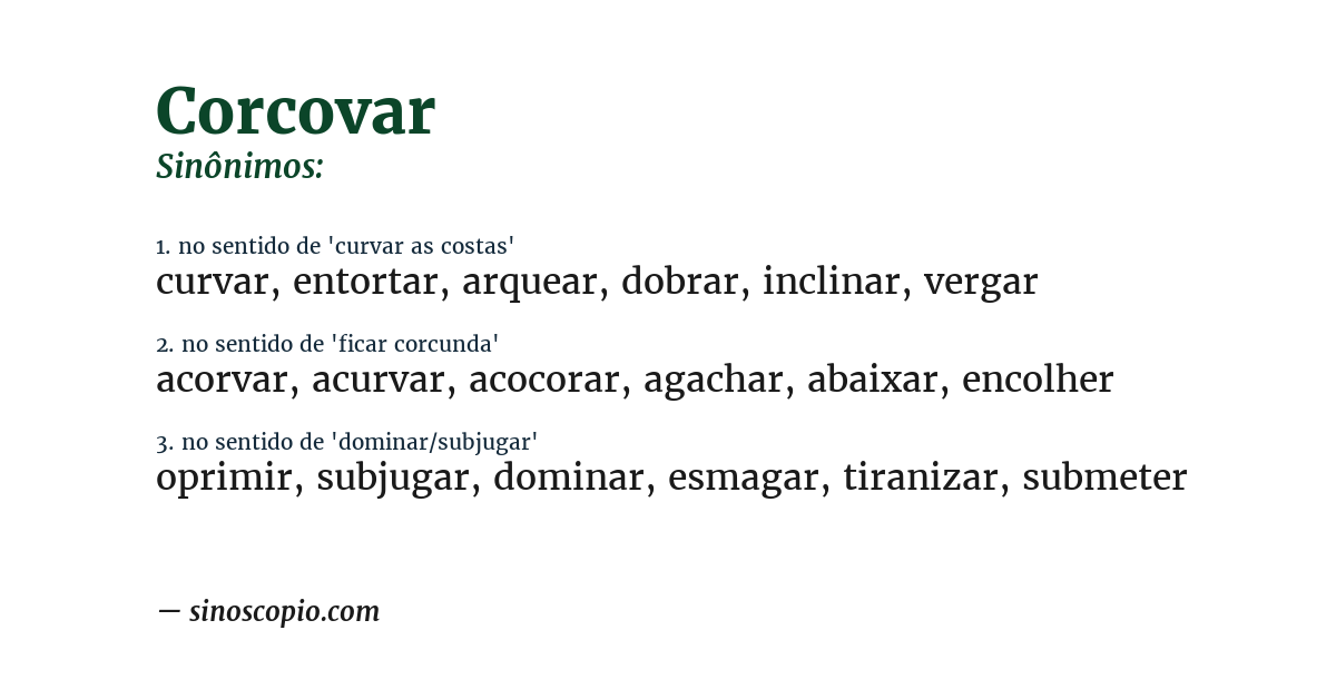 Sinônimo de corcovar