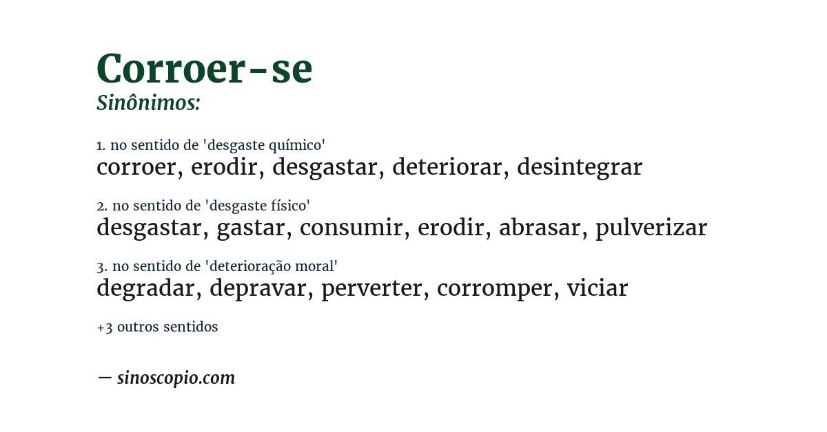 Sinônimo de corroer-se