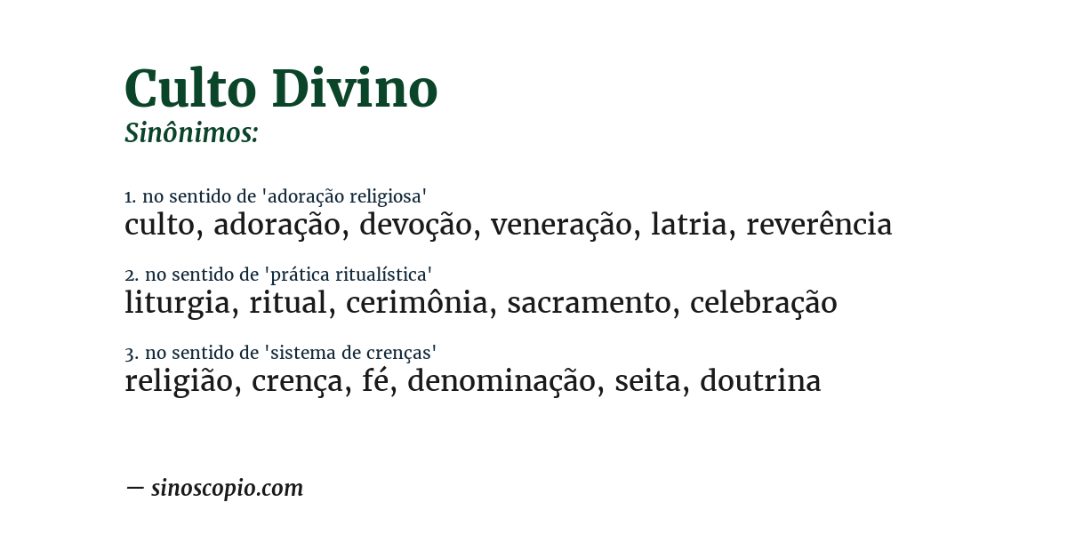 Sinônimo de culto divino
