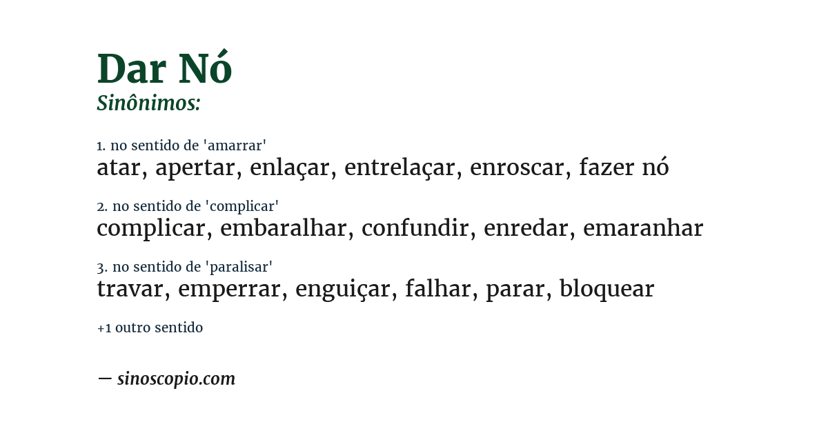 Sinônimo de dar nó