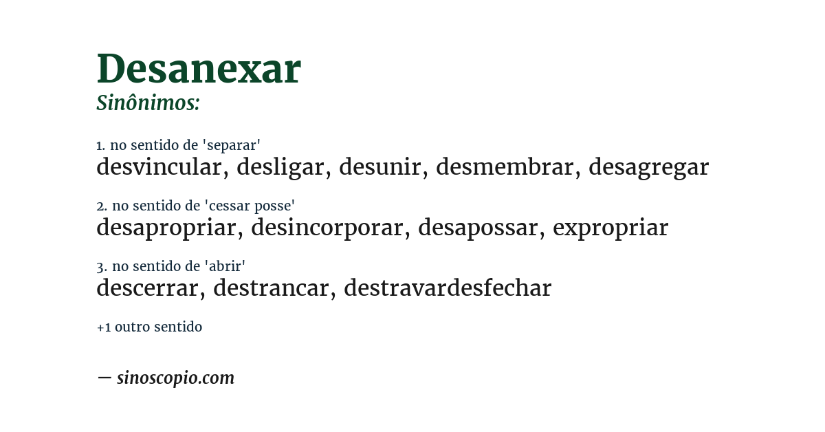 Sinônimo de desanexar