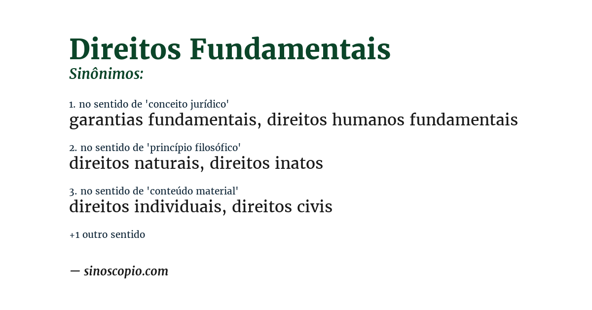 Sinônimo de direitos fundamentais