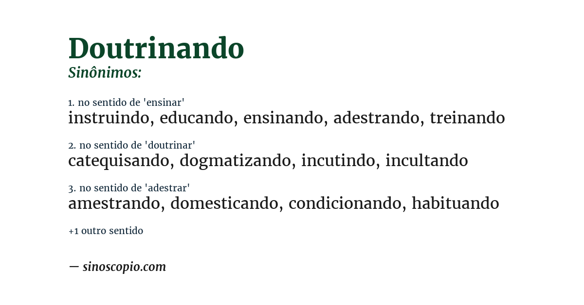 Sinônimo de doutrinando