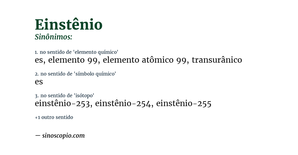 Sinônimo de einstênio