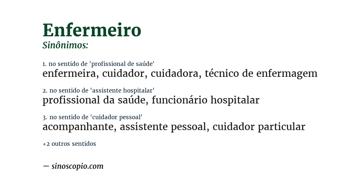 Sinônimo de enfermeiro