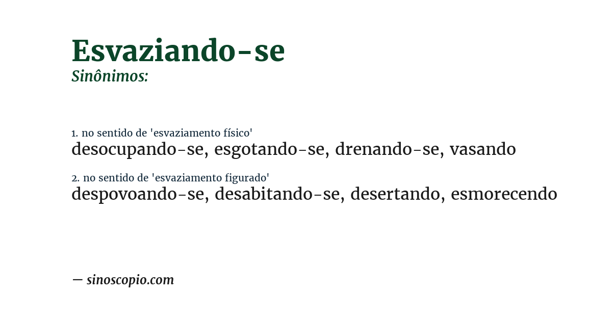 Sinônimo de esvaziando-se