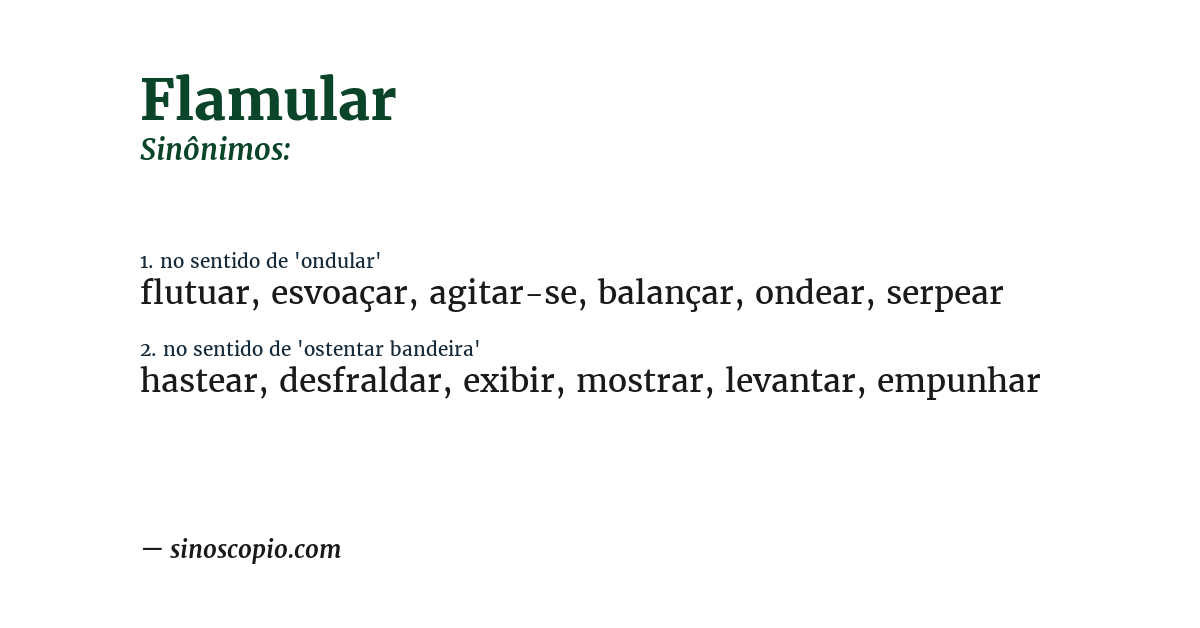 Sinônimo de flamular