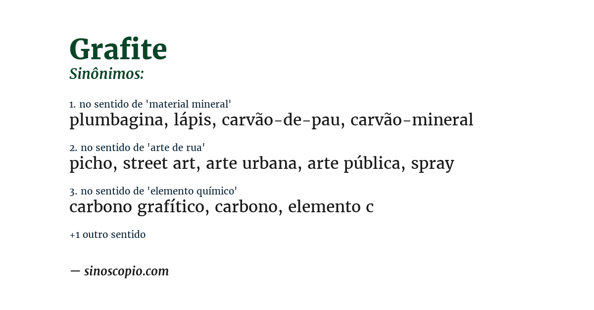 Sinônimo de grafite