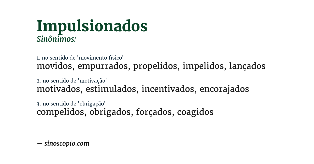 Sinônimo de impulsionados