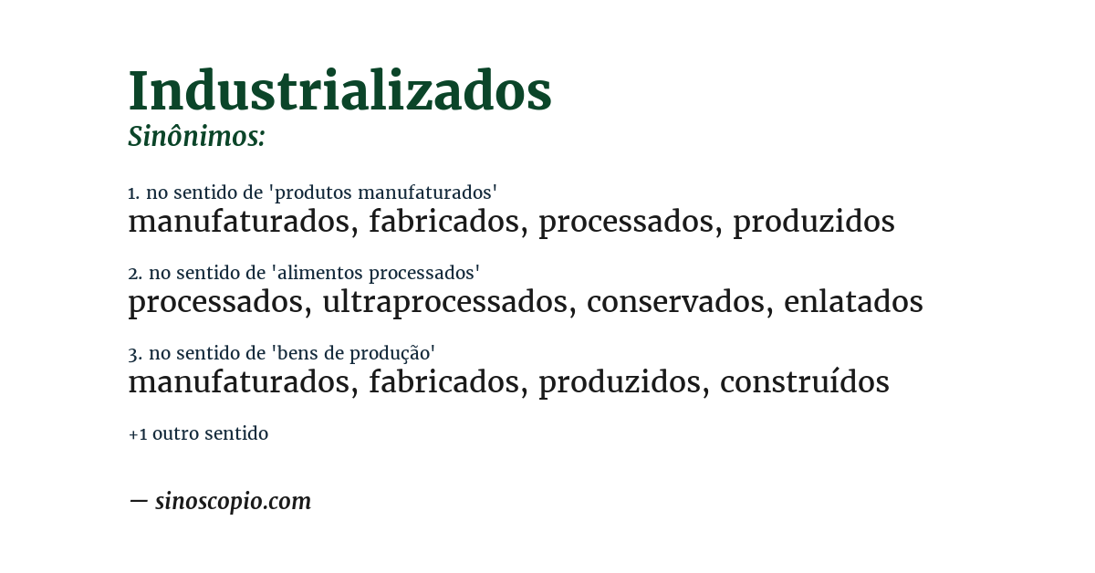 Sinônimo de industrializados