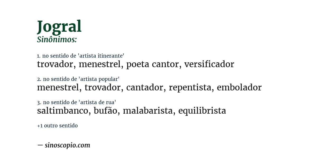 Sinônimo de jogral