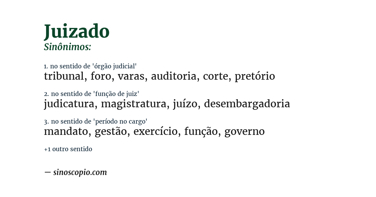 Sinônimo de juizado