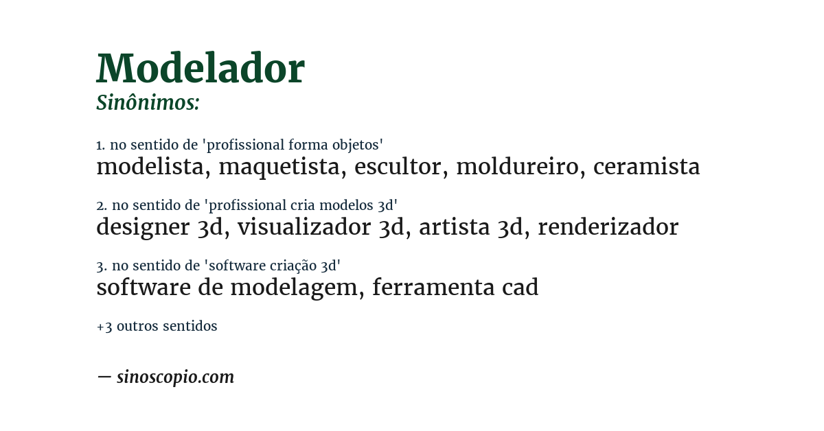 Sinônimo de modelador