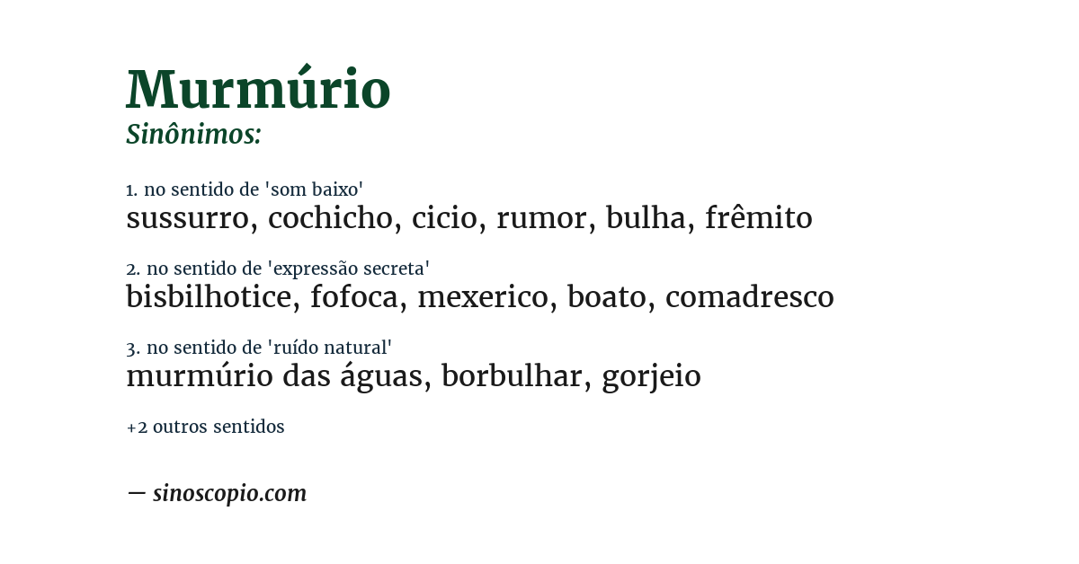 Sinônimo de murmúrio