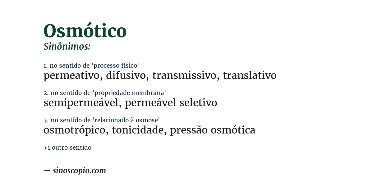 Sinônimo de osmótico
