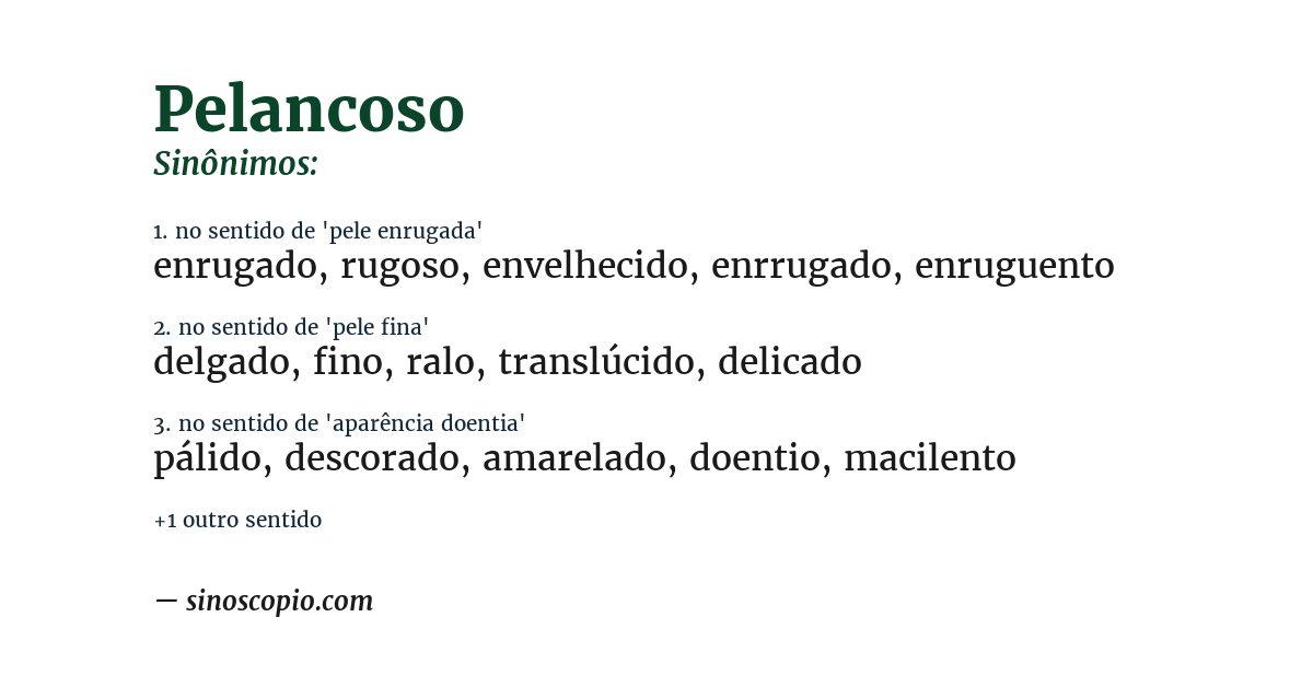 Sinônimo de pelancoso