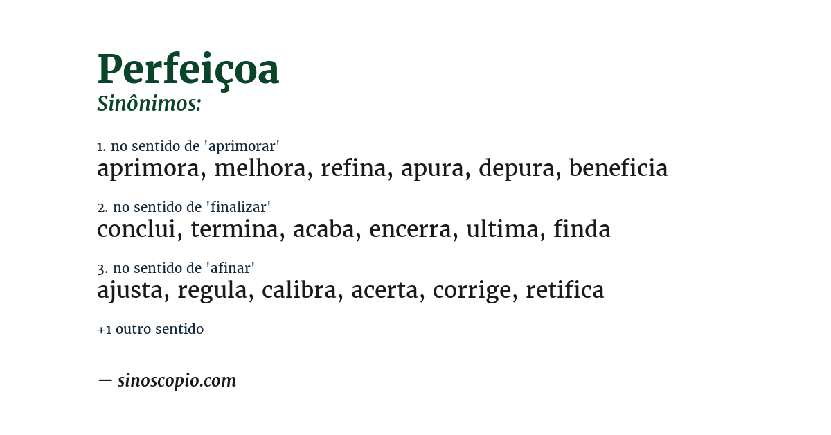 Sinônimo de perfeiçoa
