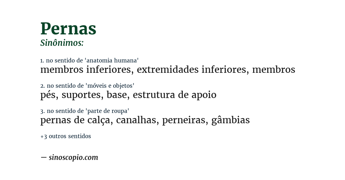 Sinônimo de pernas