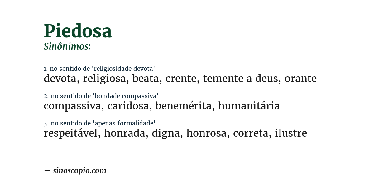 Sinônimo de piedosa