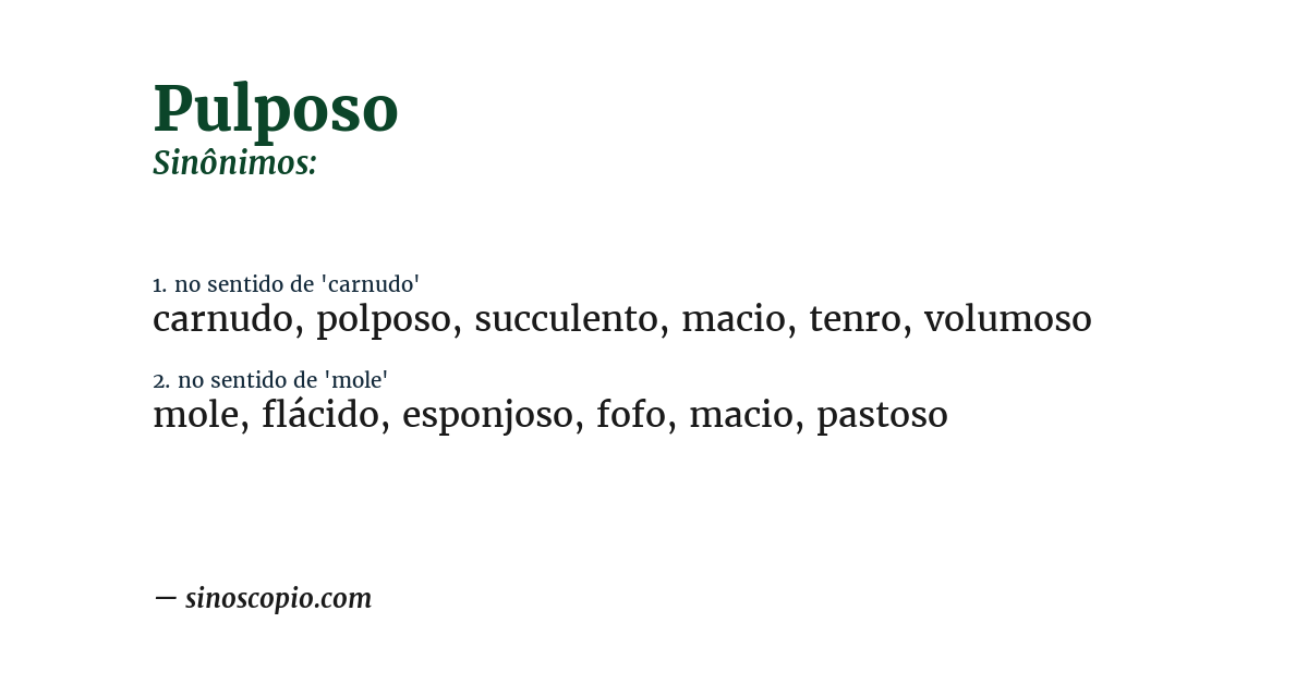 Sinônimo de pulposo