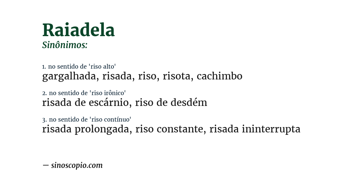 Sinônimo de raiadela