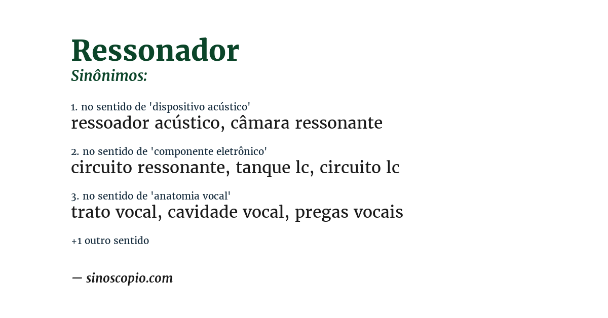 Sinônimo de ressonador