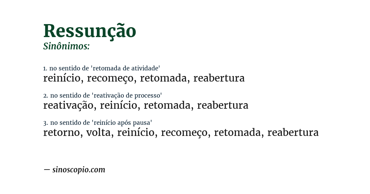 Sinônimo de ressunção