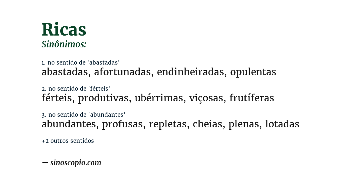 Sinônimo de ricas