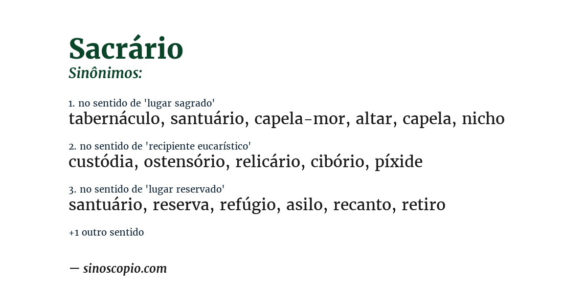 Sinônimo de sacrário
