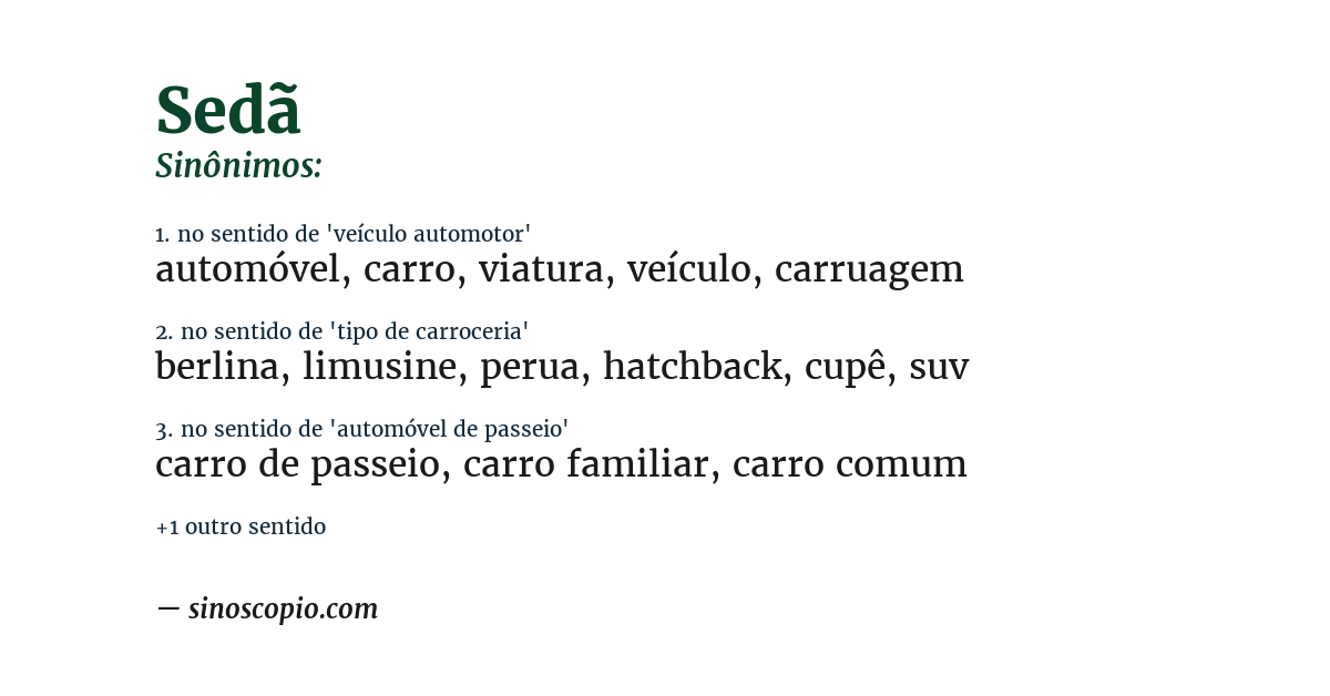 Sinônimo de sedã