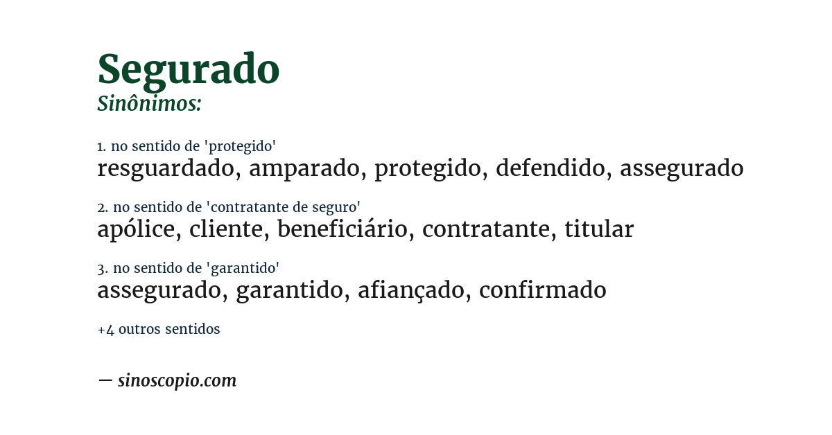 Sinônimo de segurado