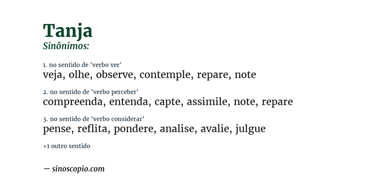 Sinônimo de tanja