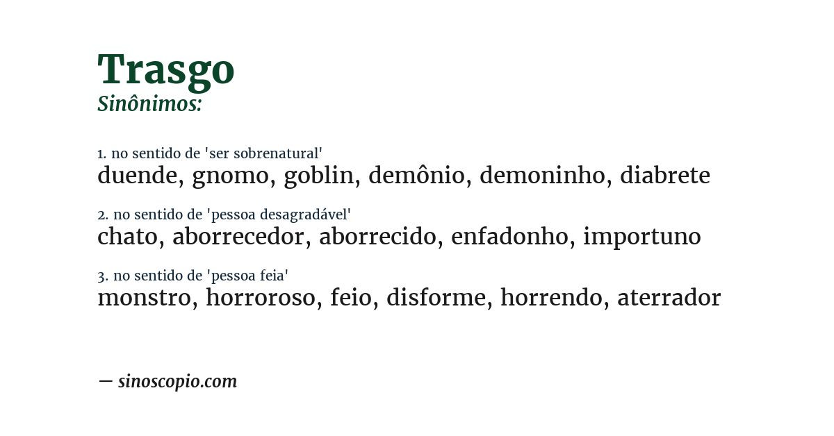 Sinônimo de trasgo