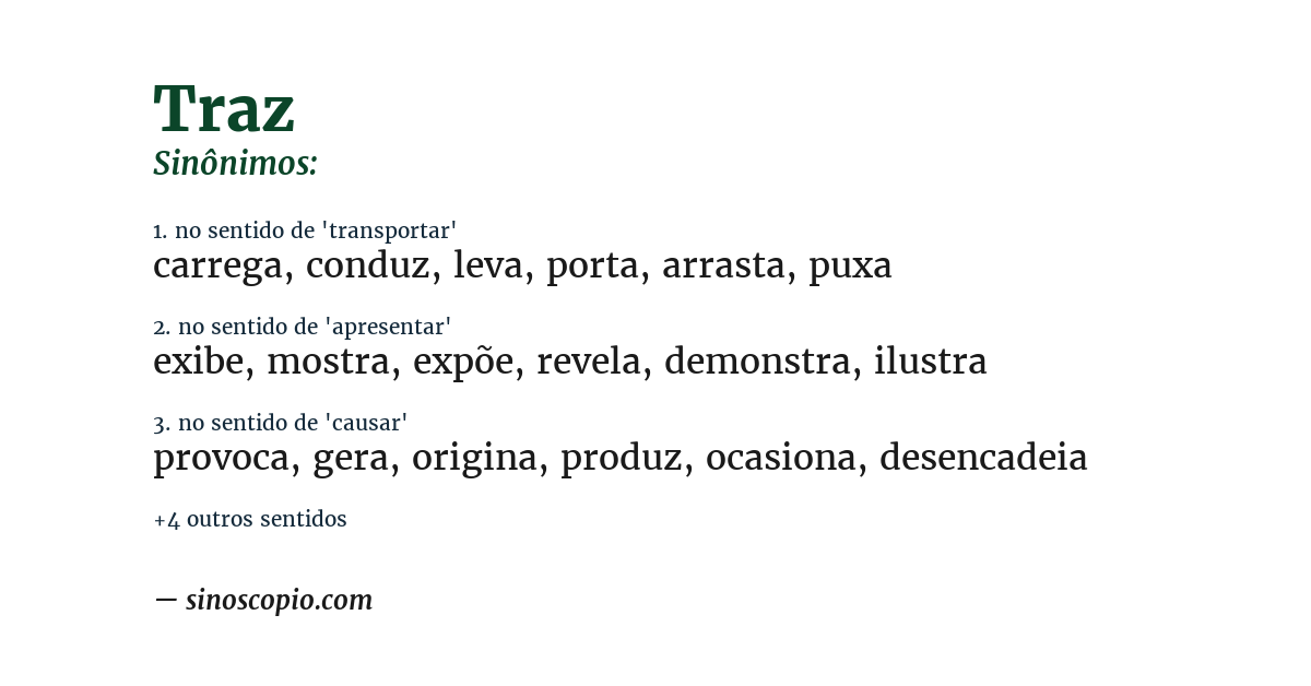 Sinônimo de traz