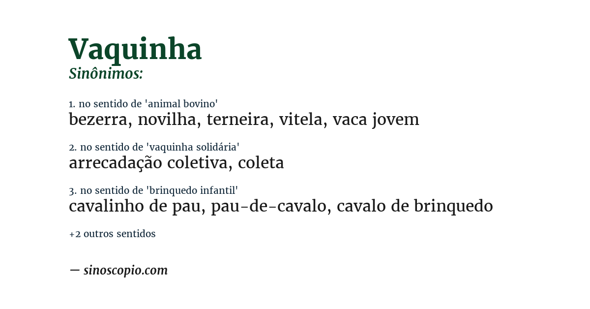 Sinônimo de vaquinha
