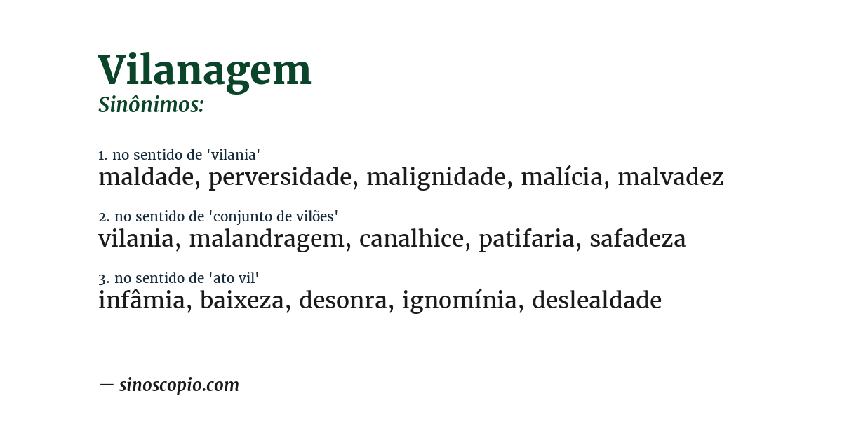 Sinônimo de vilanagem