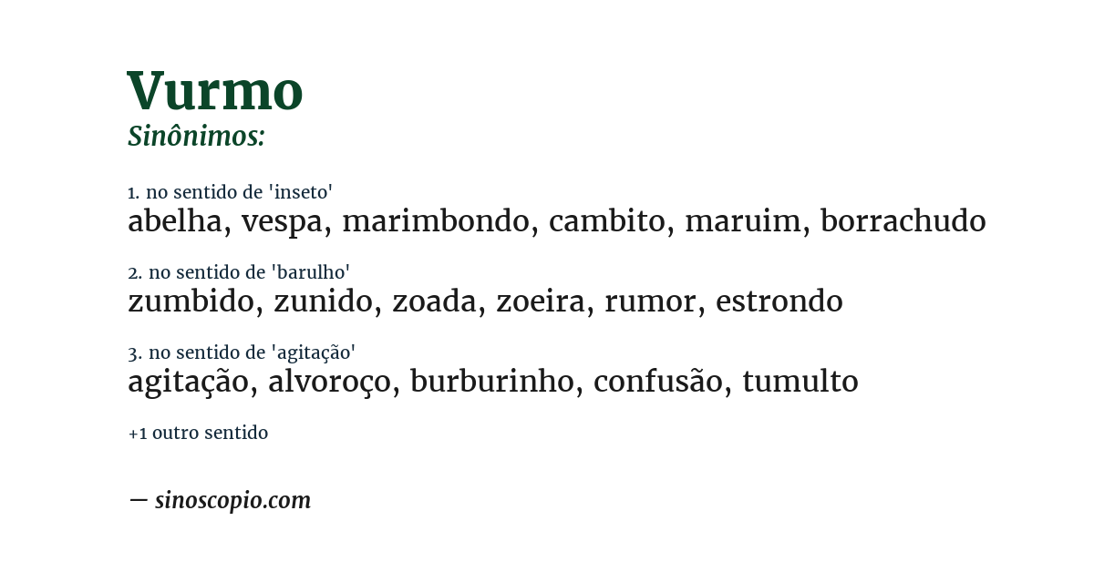 Sinônimo de vurmo