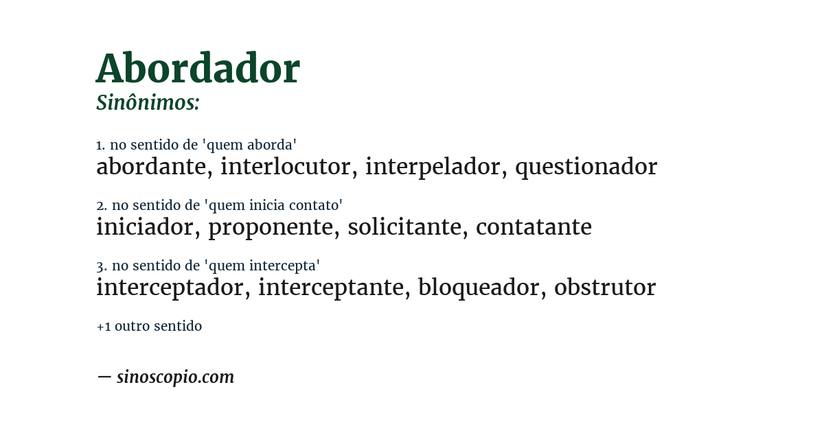 Sinônimo de abordador