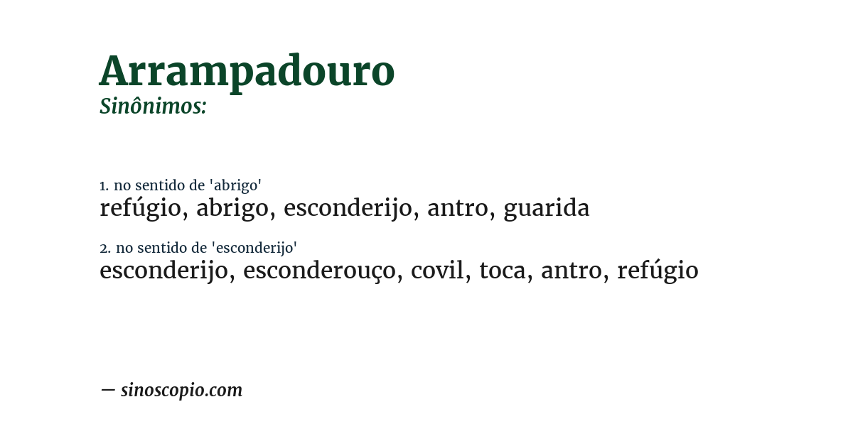Sinônimo de arrampadouro