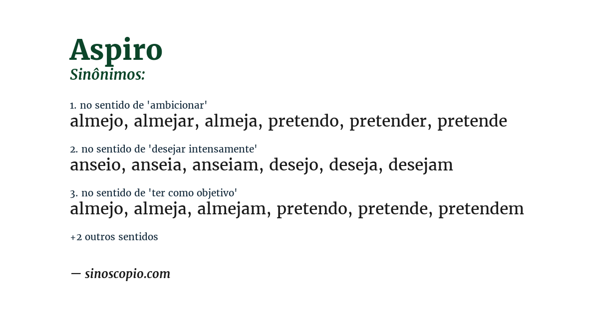 Sinônimo de aspiro
