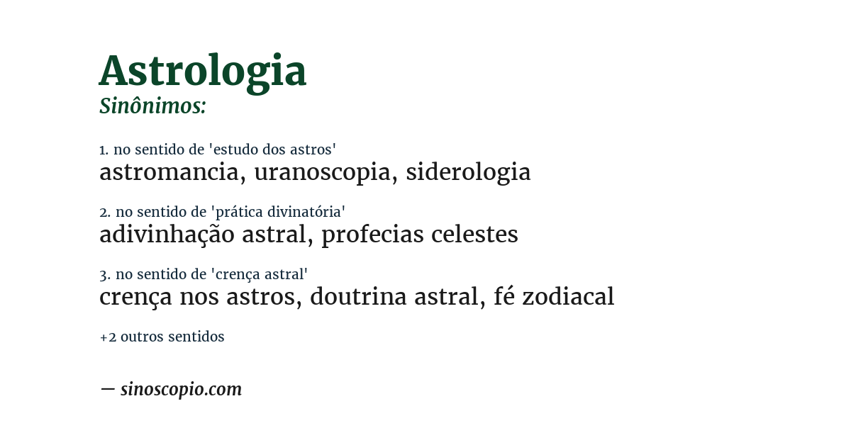 Sinônimo de astrologia