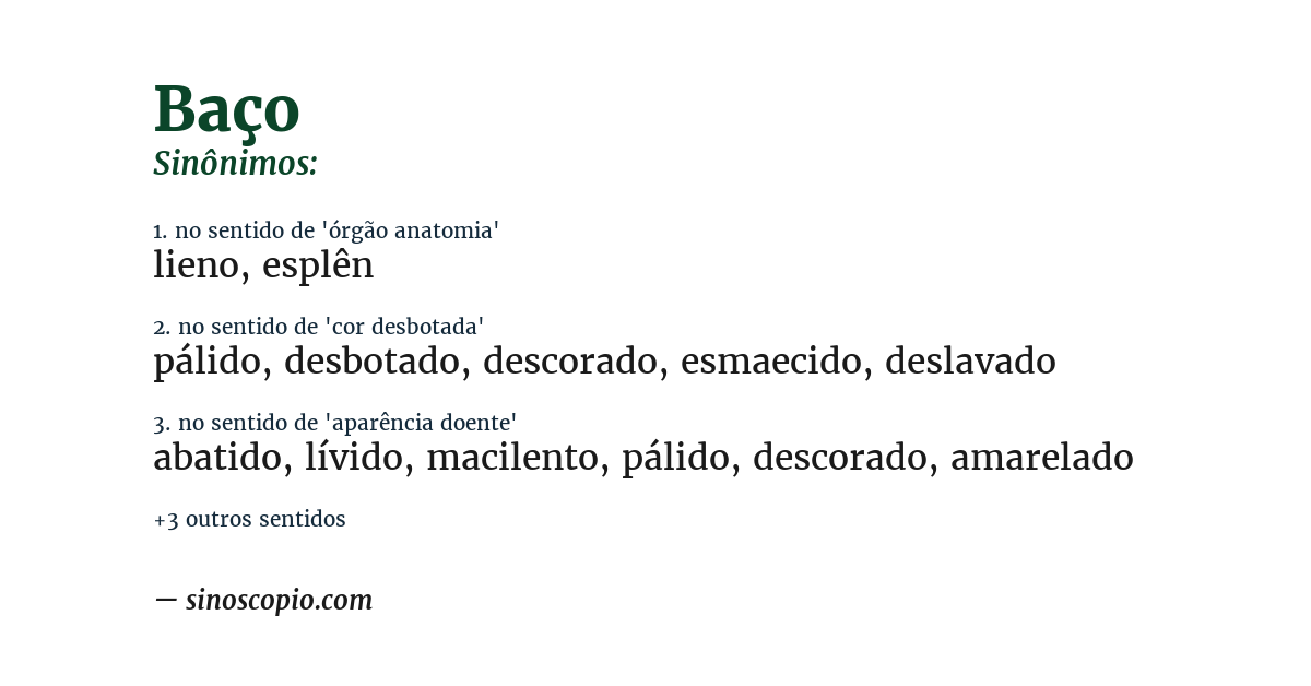 Sinônimo de baço