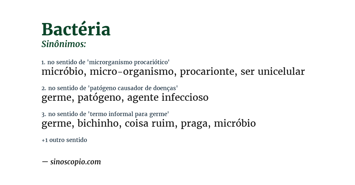 Sinônimo de bactéria