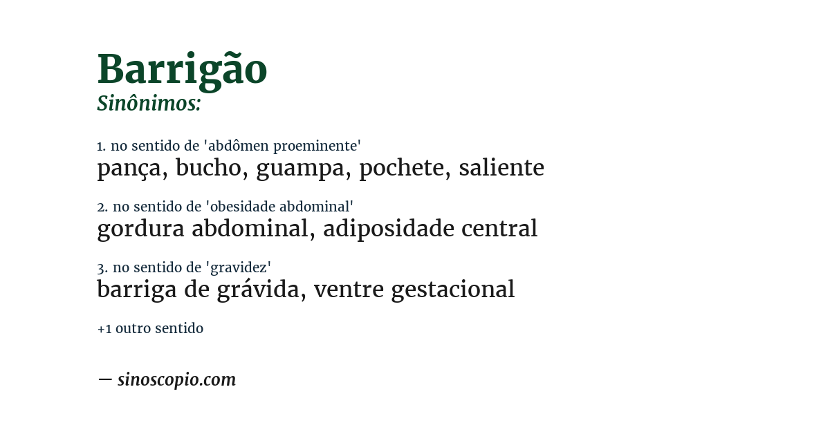 Sinônimo de barrigão