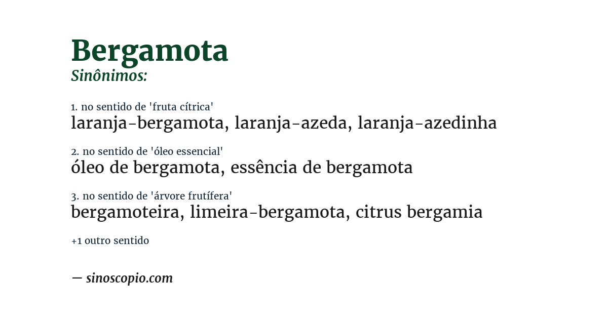 Sinônimo de bergamota